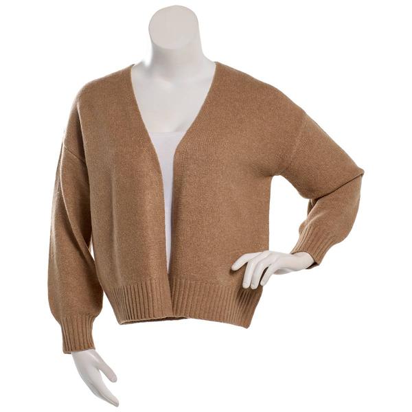Juniors Pink Rose Cloud Mossy Open Cardigan Sweater - image 
