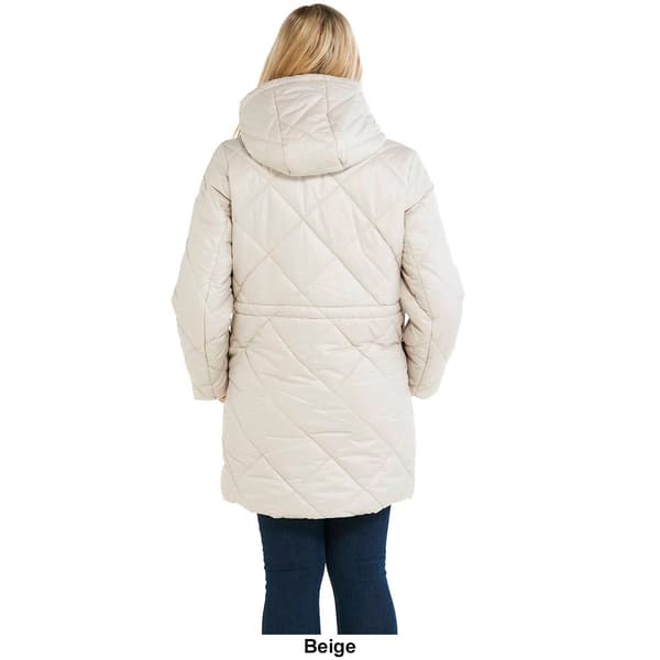 Plus Size Sebby 3 4 Diamond Puffer Coat