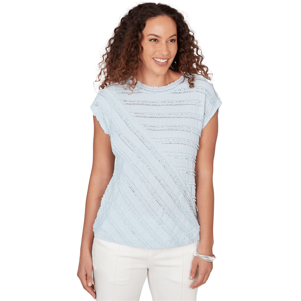 Petites Skyes the Limit Sunny Blue Skies Solid Cap Sleeve Boatn
