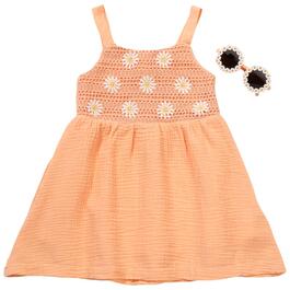 Toddler Girl BTween&#40;R&#41; Crochet Tank Dress w/ Sunglasses