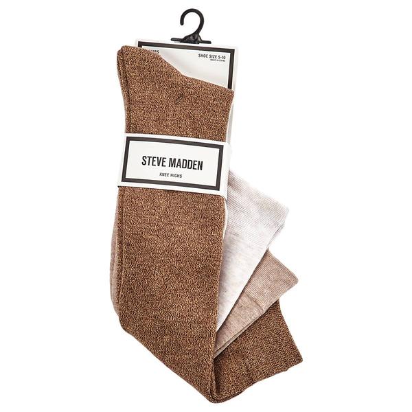Womens Steve Madden 3pk. Marled Knee High Socks - image 