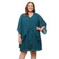 Plus Size SLNY Chiffon Beaded Shoulder Open Jacket Dress - image 1