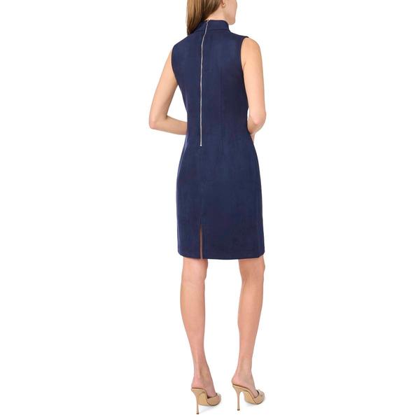 Womens MSK Sleeveless Mock Neck Faux Suede A-Line Dress