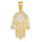 Gold Classics(tm) 14kt. Yellow Gold Filigree Hamsa Pendant - image 1