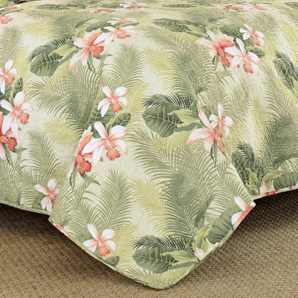 Tommy Bahama Tropical Orchid Palm Quilt Set