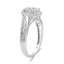 Nova Star® Lab Grown Diamond Double Halo Split Shank Bridal Set