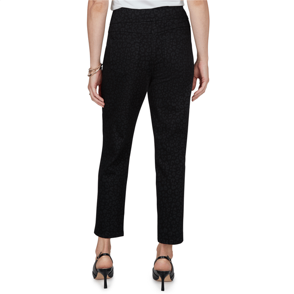 Womens Ruby Rd. Mysterious Romance Leopard Pull On Denim Pants