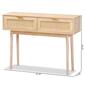 Baxton Studio Baird Oak Brown Wood/Rattan 2-Drawer Console Table - image 9