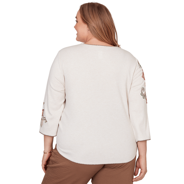 Plus Size Alfred Dunner Spice Market Floral Embroidery Blouse
