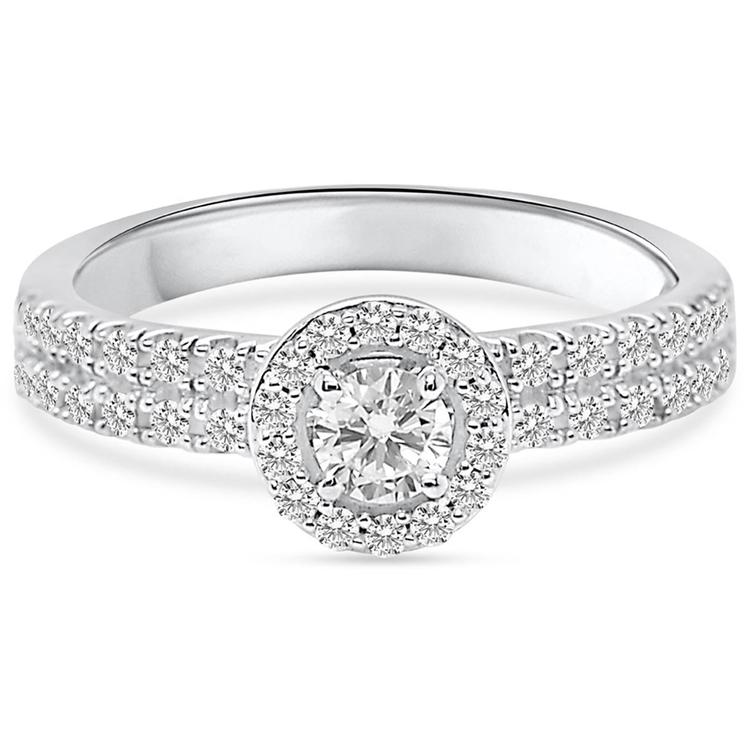 Nova Star® Sterling Silver 1/2ctw. Lab-Grown Diamond Bridal Ring