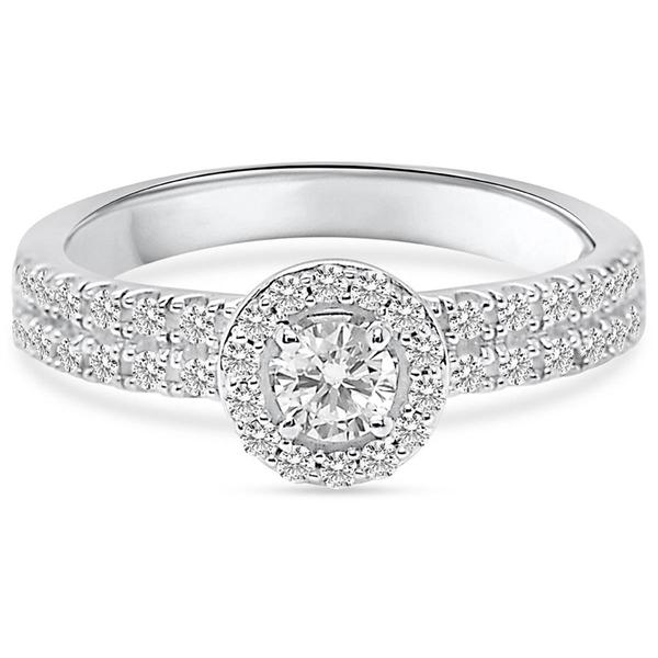 Nova Star® Sterling Silver 1/2ctw. Lab-Grown Diamond Bridal Ring