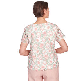 Womens Alfred Dunner English Garden Lace Floral Blouse