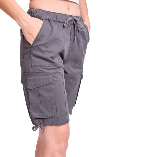 Juniors YMI® Mid Rise Cargo Long Shorts
