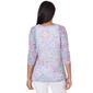 Womens Ruby Rd. Must Haves II 3/4 Sleeve Floral Tiles Blouse - image 2