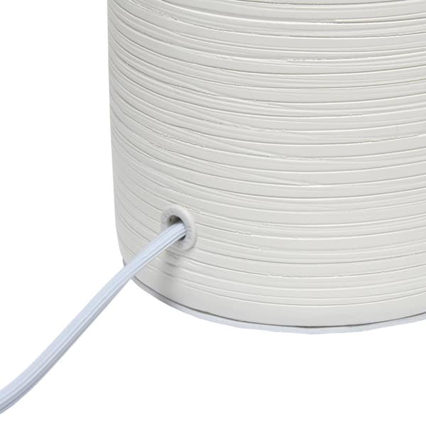 Simple Designs Textured Linear Ceramic Table Lamp w/Fabric Shade
