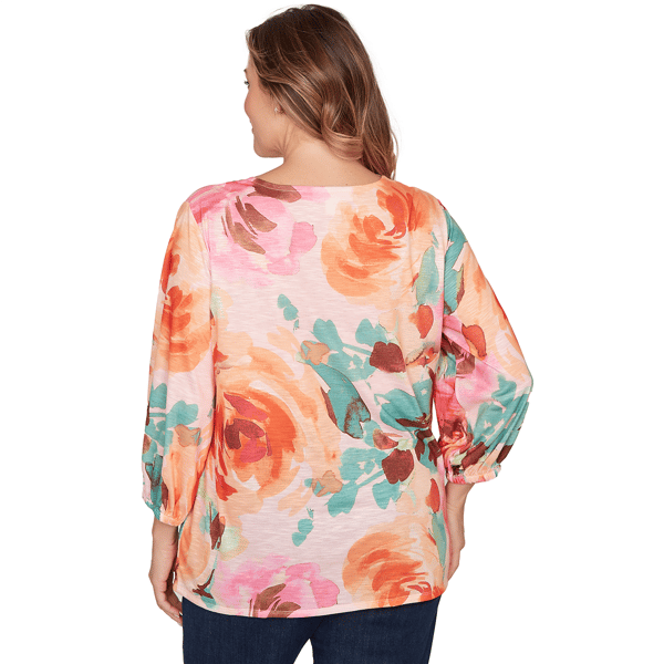 Plus Size Ruby Rd. Renaissance Romance Scallop Neck Floral Blouse