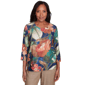 Womens Alfred Dunner Summer Solstice Dramatic Floral Blouse - image 1
