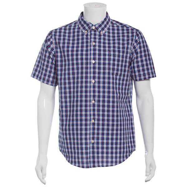 Mens Chaps Seersucker Plaid Button Down Shirt - Navy/Multi - image 