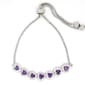 Gianni Argento Lab Amethyst Heart Link Adjustable Bracelet - image 1