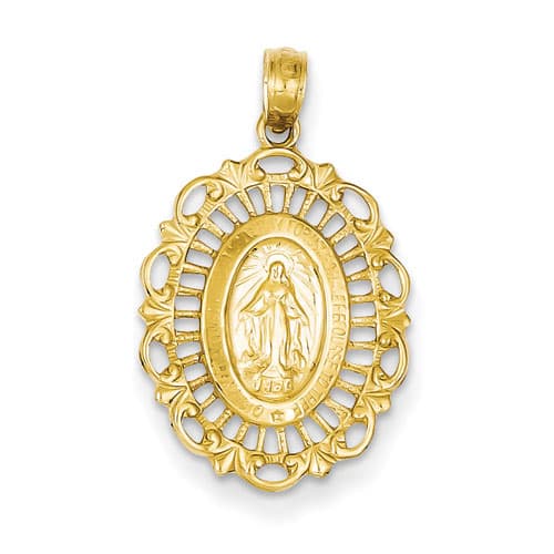 Gold Classics&#40;tm&#41; Oval Miraculous Medal Gold Pendant - image 