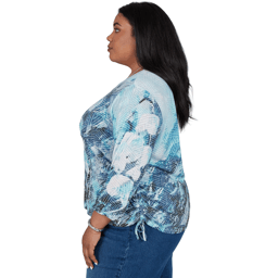 Plus Size Alfred Dunner Ann Arbor Abstract Watercolor Blouse