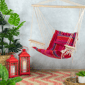 Northlight Pink & Red Striped Outdoor Hammock Chair with Pillow - image 2