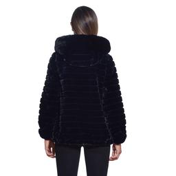 Womens Gallery Full Zip Faux Fur Coat