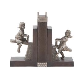 9th & Pike&#40;R&#41; Small Silver Children on See Saw Bookend Pair
