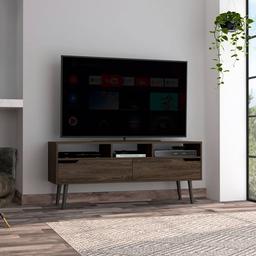 FM FURNITURE Hamburg Dark Walnut TV Stand