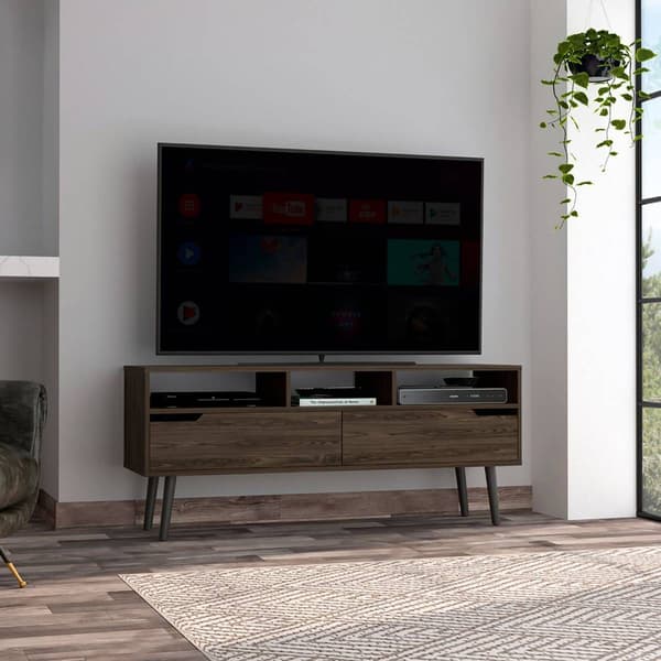 FM FURNITURE Hamburg Dark Walnut TV Stand