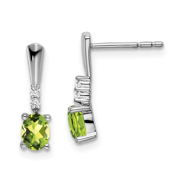 Gemstone Classics&#40;tm&#41; 14kt. White Gold Green Peridot Earrings - image 
