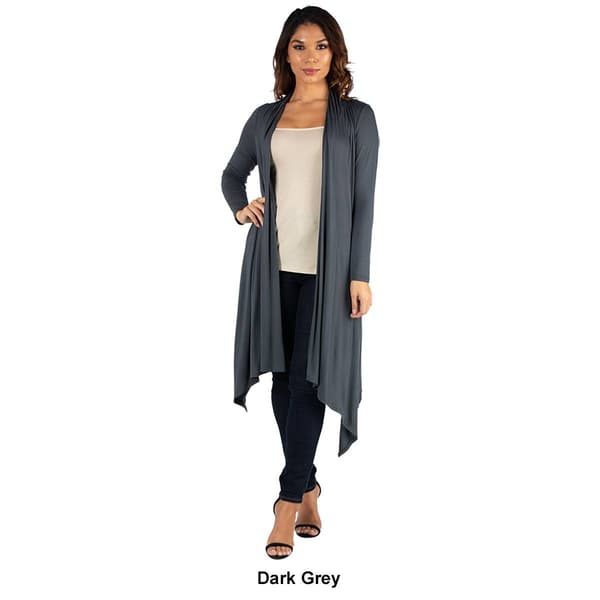 Womens 24/7 Comfort Apparel Extra Long Open Front Cardigan