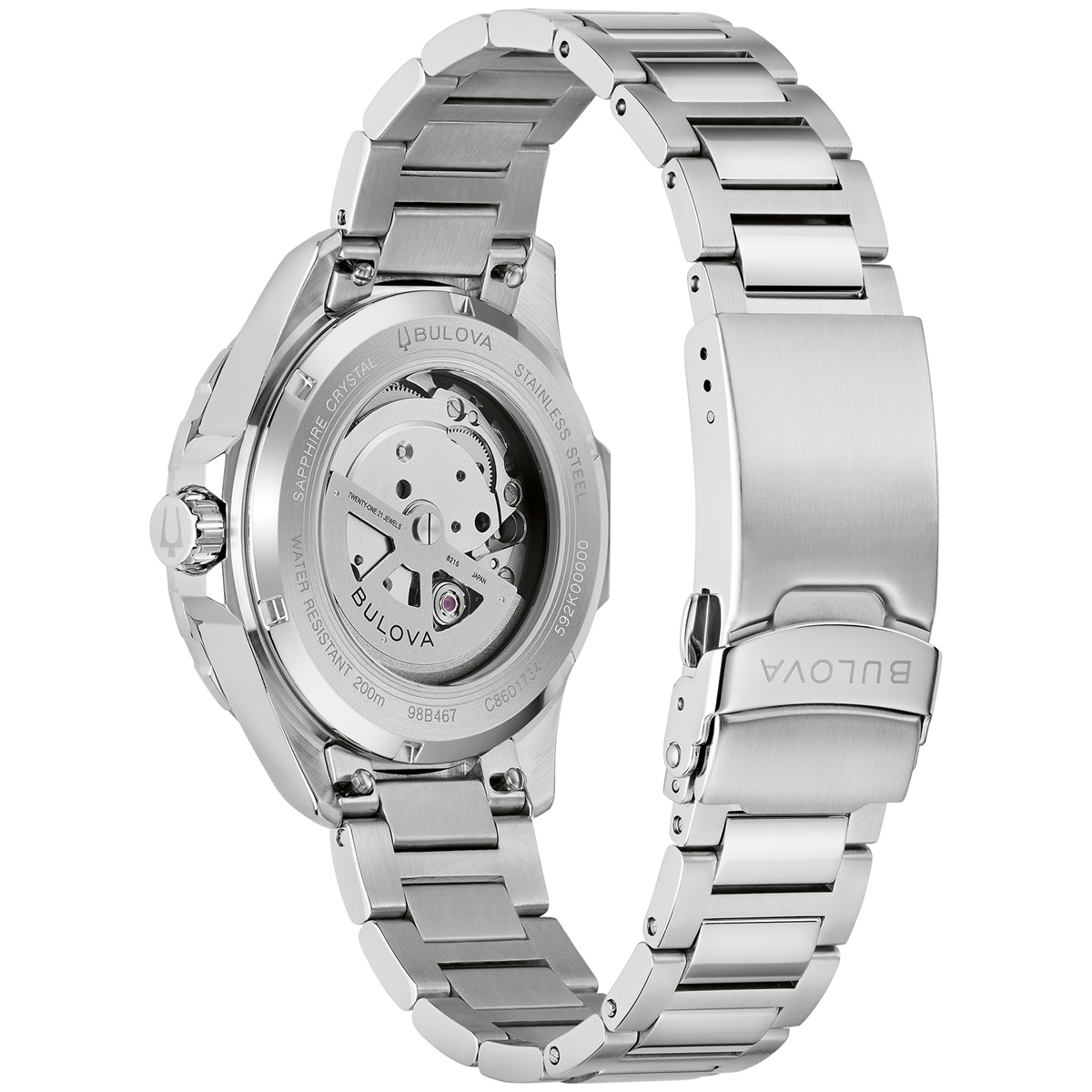 Mens Bulova Marine Star Green Dial Bracelet Watch - 98B467