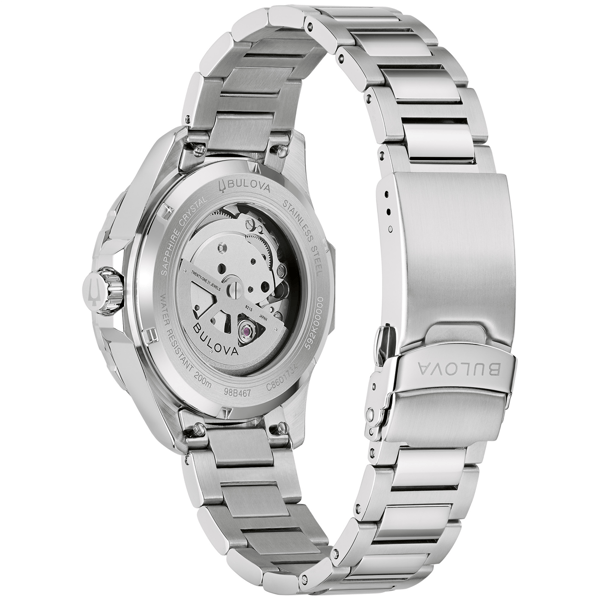 Mens Bulova Marine Star Green Dial Bracelet Watch - 98B467