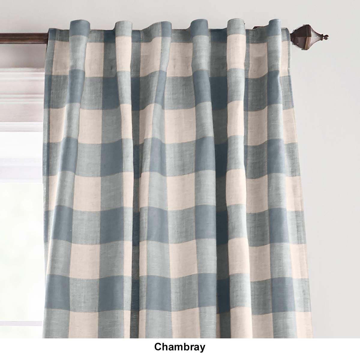 Elrene Home Fashions Bauernhaus-Vorhang – 132x274 Cm, Buffalo-Check, Raumverdunkelnd, Polyester/Leinen