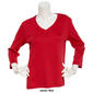 Plus Size Preswick & Moore 3/4 Sleeve V-Neck Solid Top - image 6