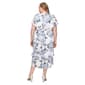 Plus Size SLNY Tea Length Floral Tier Shift Dress - image 2