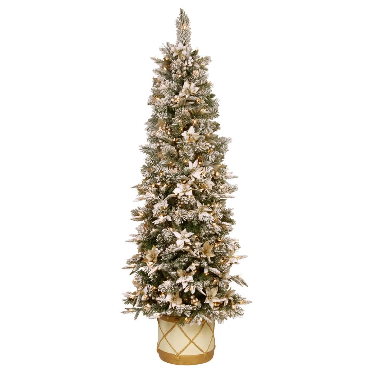 National Tree 6ft. Frosted Colonial Slim Half Christmas Tree