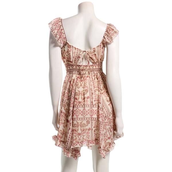 Juniors Trixxi Chiffon Flutter Strap Cork Screw Hem Skater Dress