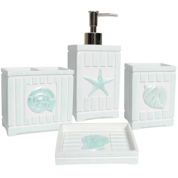 Sweet Home Collection Beach Shells 4pc. Bath Accessory Set - image 