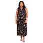 Plus Size MSK Sleeveless Print ITY Half Zip Neck Maxi Dress - image 1