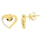 Haus of Brilliance 14kt. Gold 1/8ctw. Diamond Heart Earrings - image 2