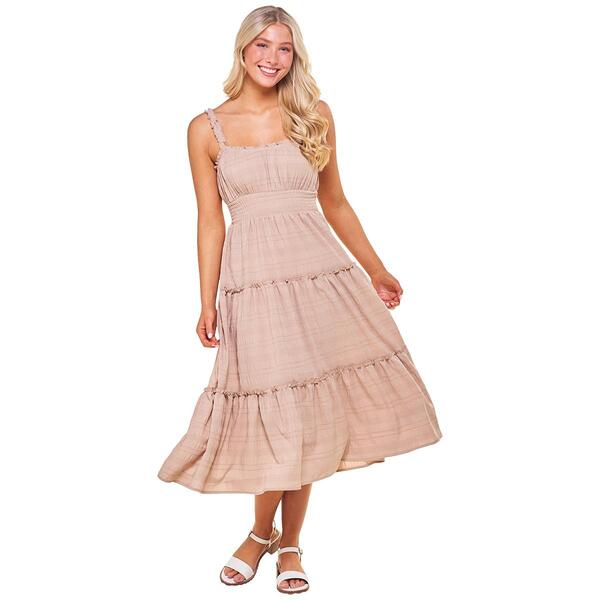 Juniors Madden Girl Ruffled Strap Smock Waist Midi Dress - image 