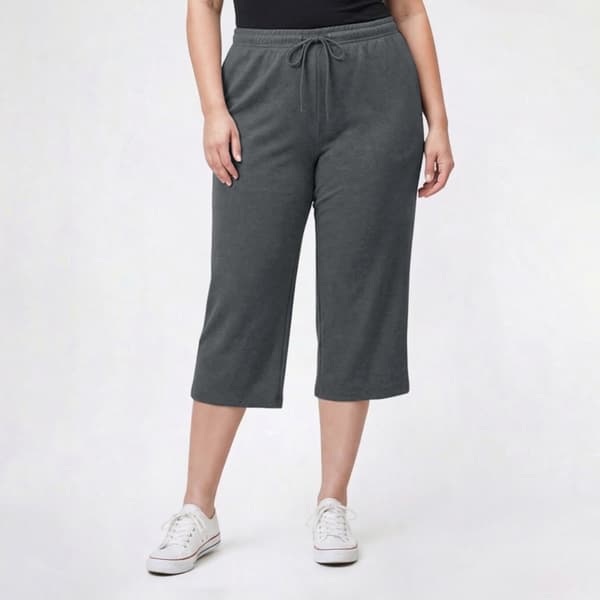 Plus Size Hasting & Smith Drawstring Waistband Knit Capris - image 