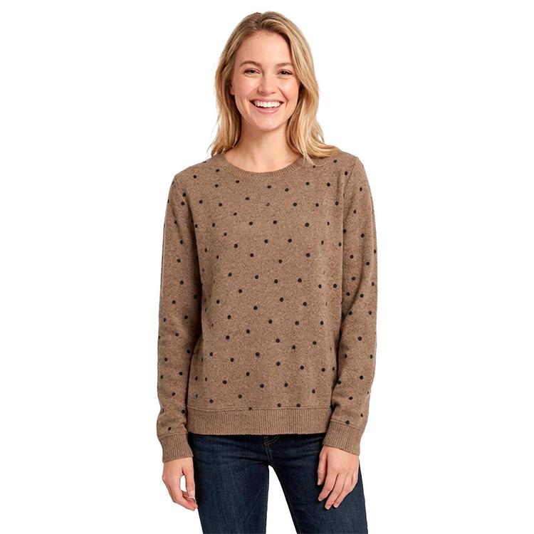 Womens Emily Daniels Long Sleeve Dot Crew Neck Sweater
