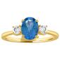 Gemstone Classics&#40;tm&#41; Oval Blue Topaz 10kt. Yellow Gold Ring - image 1