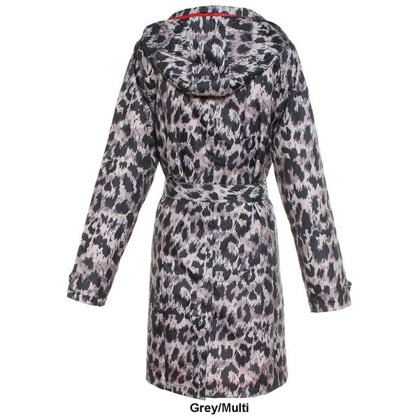 Womens Capelli New York Leopard Mid-Length Trench Coat