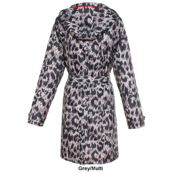 Womens Capelli New York Leopard Mid-Length Trench Coat