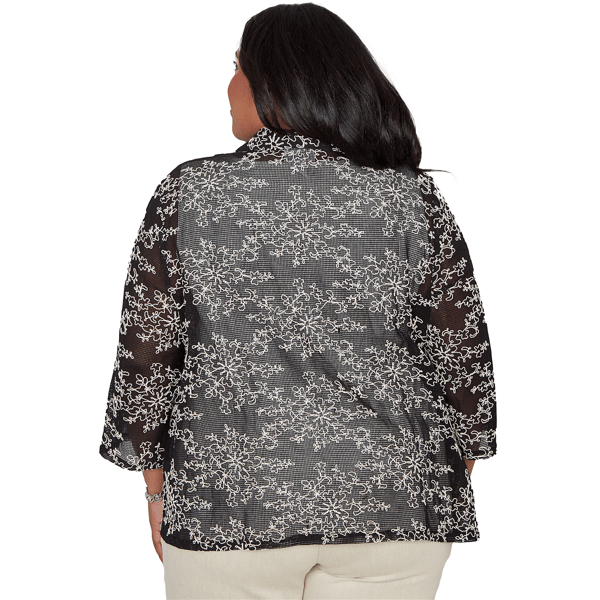 Plus Size Alfred Dunner Detail Driven Two In One Mesh Blouse