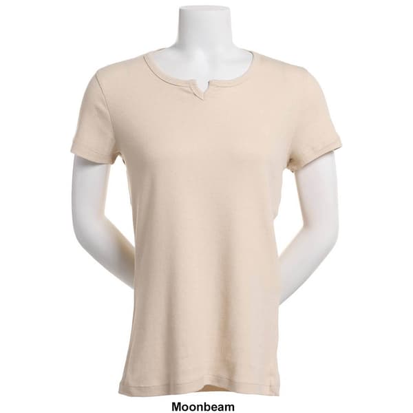 Womens Architect® Short Sleeve 2x2 Rib Split Neck Tee